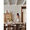 Star Italian retro and simple solid wood dining chair with soft backrest and dressing chair, designer model room dining chair Application Scenario
